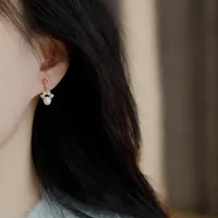1 Pair Vacation Simple Style Flower Plating Imitation Pearl Drop Earrings main image 3
