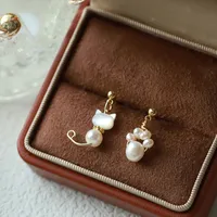 1 Pair Vacation Simple Style Flower Plating Imitation Pearl Drop Earrings main image 5