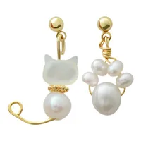 1 Pair Vacation Simple Style Flower Plating Imitation Pearl Drop Earrings main image 4