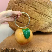 Women's Small PVC Persimmon Streetwear Round Lock Clasp Handbag Crossbody Bag main image 1