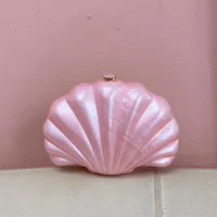 Women's Small Arylic Solid Color Classic Style Shell Lock Clasp Crossbody Bag main image 2