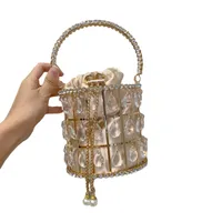Women's Small Metal Solid Color Elegant Bucket String Handbag Evening Bag main image 2