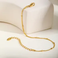 IG Style Simple Style Geometric 201 Stainless Steel 18K Gold Plated Snake Chain Bracelets In Bulk main image 3