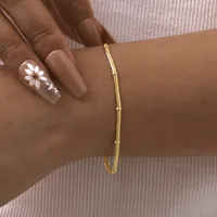 IG Style Simple Style Geometric 201 Stainless Steel 18K Gold Plated Snake Chain Bracelets In Bulk main image 1