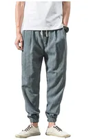 Men's Casual Cotton Linen Drawstring Joggers Breathable Hip-Hop Streetwear Ankle Cuff Sport Pants main image 1
