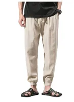 Men's Casual Cotton Linen Drawstring Joggers Breathable Hip-Hop Streetwear Ankle Cuff Sport Pants main image 2