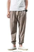 Men's Casual Cotton Linen Drawstring Joggers Breathable Hip-Hop Streetwear Ankle Cuff Sport Pants main image 3
