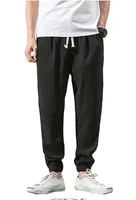 Men's Casual Cotton Linen Drawstring Joggers Breathable Hip-Hop Streetwear Ankle Cuff Sport Pants main image 4