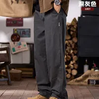 Men's Cotton Casual Pants - Loose Fit Straight Leg, Wide Trousers With Draped Hem For Sports Autumn Winter Fashion main image 3