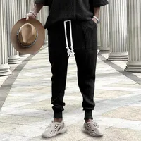 Autumn Winter Jacquard Pants - Hip Hop Casual Trousers With Drawstring, Oversize Men's Fashion main image 3