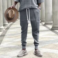 Autumn Winter Jacquard Pants - Hip Hop Casual Trousers With Drawstring, Oversize Men's Fashion main image 2
