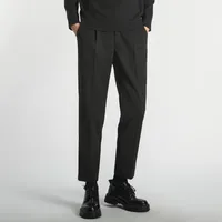 Men's Slim Fit Korean Style Casual Suit Pants - Ankle - Length Trousers With Drape, Autumn Winter Trendy Office & Leisure Chinos main image 1