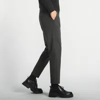 Men's Slim Fit Korean Style Casual Suit Pants - Ankle - Length Trousers With Drape, Autumn Winter Trendy Office & Leisure Chinos main image 3