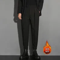 Men's Fleece - Lined Tapered Ankle Pants, Korean - Inspired Slim Fit Skinny Leg Casual Trouser For Versatile Office And Daily Wear main image 1