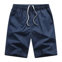 Men's Cotton Beach Shorts Summer Casual Loose Fit Elastic Waist Mid-Length Lounge Home Wear Outdoor Comfort Shorts sku image 11
