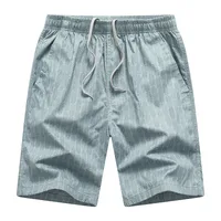 Men's Cotton Beach Shorts Summer Casual Loose Fit Elastic Waist Mid-Length Lounge Home Wear Outdoor Comfort Shorts sku image 19