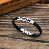 Retro Punk Solid Color 304 Stainless Steel Pu Leather Polishing Men's Bangle Men Cord & Leather Bracelets main image 3