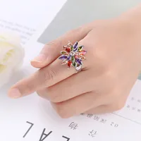 Wholesale Jewelry Simple Style Flower Copper Zircon Inlay Rings main image 2