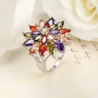 Wholesale Jewelry Simple Style Flower Copper Zircon Inlay Rings main image 4