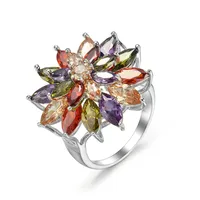 Wholesale Jewelry Simple Style Flower Copper Zircon Inlay Rings main image 5