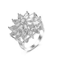 Wholesale Jewelry Simple Style Flower Copper Zircon Inlay Rings sku image 10