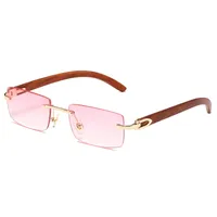 Vacation Simple Style Solid Color Pc Square Frameless Glasses main image 3