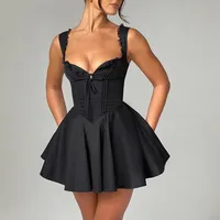 Women's A- Line Skirt Casual Elegant Streetwear Collarless Sleeveless Solid Color Above Knee Holiday Banquet Selfie main image 4
