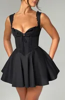 Women's A- Line Skirt Casual Elegant Streetwear Collarless Sleeveless Solid Color Above Knee Holiday Banquet Selfie sku image 9