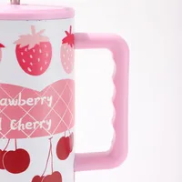 Cute Letter Fruit Cat 201 Stainless Steel Ceramics Thermos Cup 1 Piece main image 5