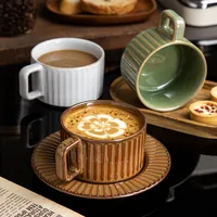 Retro Stripe Ceramics Coffee Cup 1 Set main image 1