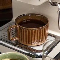 Retro Stripe Ceramics Coffee Cup 1 Set main image 2