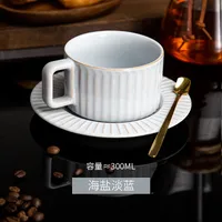 Retro Stripe Ceramics Coffee Cup 1 Set sku image 3