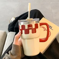Casual Stripe Lattice 316 Stainless Steel  PC PP Thermos Cup 1 Piece main image 4