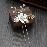 Women's Elegant Classical Bridal Flower Imitation Pearl Microfiber Flower Copper Wire Insert Comb sku image 7