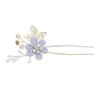 Women's Elegant Classical Bridal Flower Imitation Pearl Microfiber Flower Copper Wire Insert Comb sku image 4