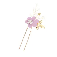 Women's Elegant Classical Bridal Flower Imitation Pearl Microfiber Flower Copper Wire Insert Comb sku image 6