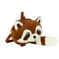 Women's Medium Plush Animal Cartoon Cute Multicolor Oval Zipper Functional Backpack sku image 1