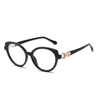 Simple Style Color Block Ac Oval Frame Full Frame Glasses sku image 8