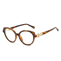 Simple Style Color Block Ac Oval Frame Full Frame Glasses sku image 9