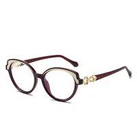 Simple Style Color Block Ac Oval Frame Full Frame Glasses sku image 10