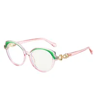 Simple Style Color Block Ac Oval Frame Full Frame Glasses sku image 11
