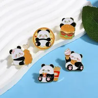 Cute Simple Style Panda Alloy Stoving Varnish Plating Unisex Brooches main image 6
