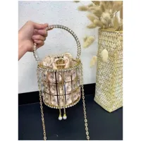 Women's Small Metal Solid Color Elegant Bucket String Handbag Evening Bag main image 3