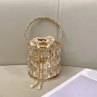 Women's Small Metal Solid Color Elegant Bucket String Handbag Evening Bag main image 5