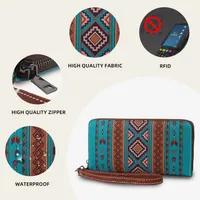 Women's Geometric Canvas Zipper main image 3