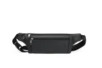 Men's Solid Color Leather Sewing Thread Zipper Fanny Pack main image 5