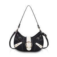 Women's Small Pu Leather Color Block Streetwear Sewing Thread Dumpling Shape Flip Cover Cloud Shape Bag main image 1