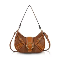 Women's Small Pu Leather Color Block Streetwear Sewing Thread Dumpling Shape Flip Cover Cloud Shape Bag main image 3
