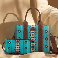 Unisex Small Canvas Color Block Vintage Style Ethnic Style Square Zipper Square Bag main image 1