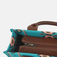 Unisex Small Canvas Color Block Vintage Style Ethnic Style Square Zipper Square Bag main image 4